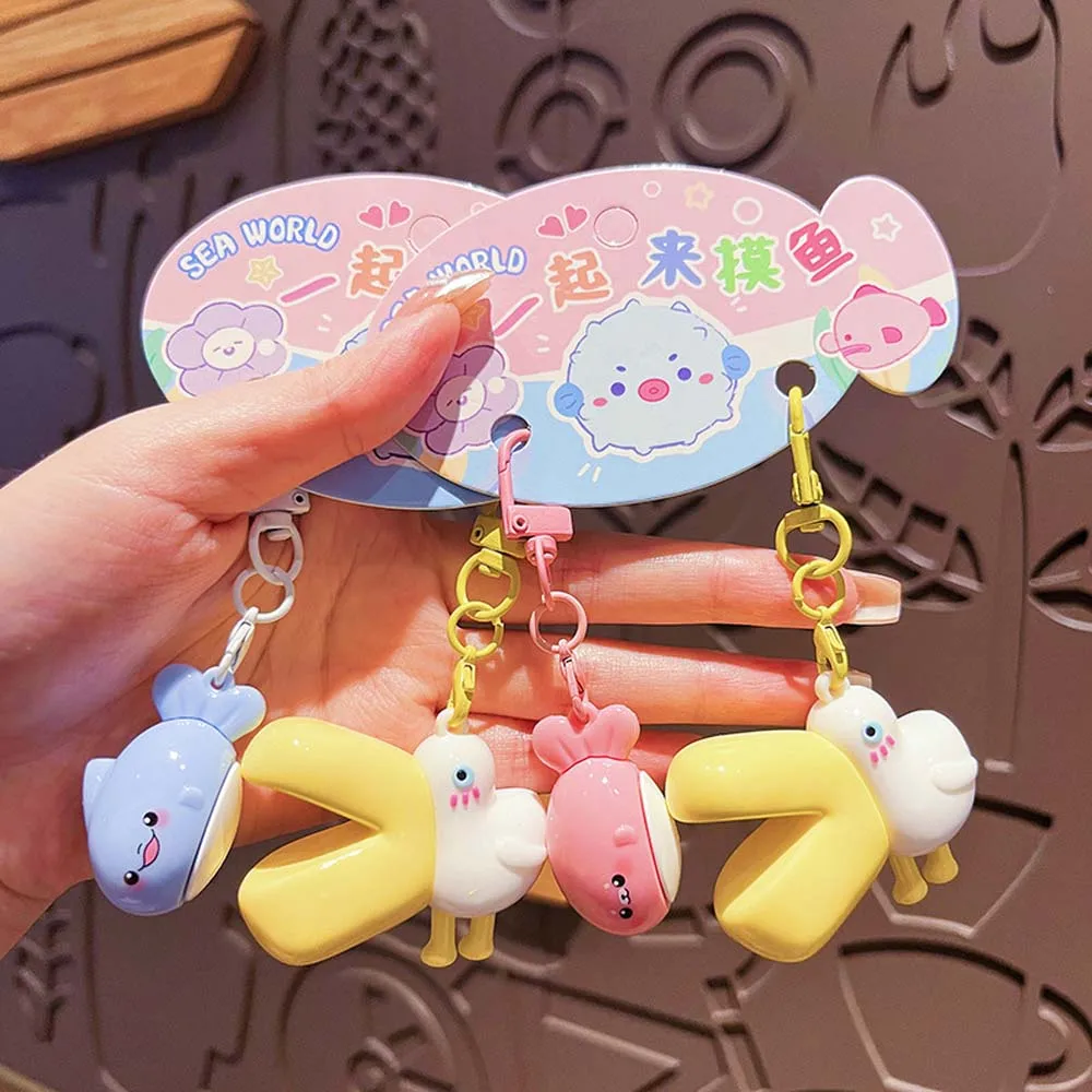 PVC Pelican Keychain Large Mouth Pelican Catch Fish Big Beak Bird Doll Toys Pelican Keyring Pelican Bag Pendant Kids Children