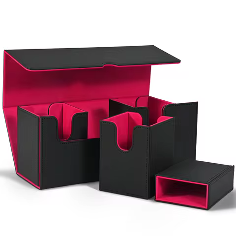 Card Deck Box with Dice Box forYugioh, 4 in 1 Card Storage Case Holds 510+ Unsleeved Cards, Fits for Magic TCG Card Decks