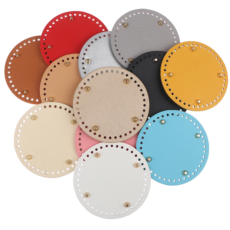 5Size/10color  Round Leather Bottom for CrochetBag  Bag-Making Accessory Bottom  Cushion Purse Pad Bottom Base 12/14/15/18/19cm