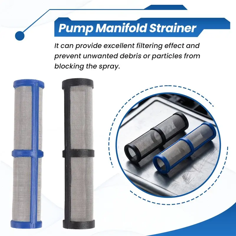 12Pcs Airless Paint Sprayer Manifold Filter 390 395 490 495 595 Pump Manifold Strainer 246384 60Mesh And 246382 100Mesh