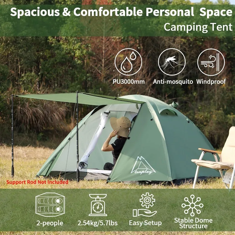خيمة تخييم سهلة الإعداد 12810 خيمة مقاومة للماء ومحمولة للتخييم والمشي لمسافات طويلة في الهواء الطلق