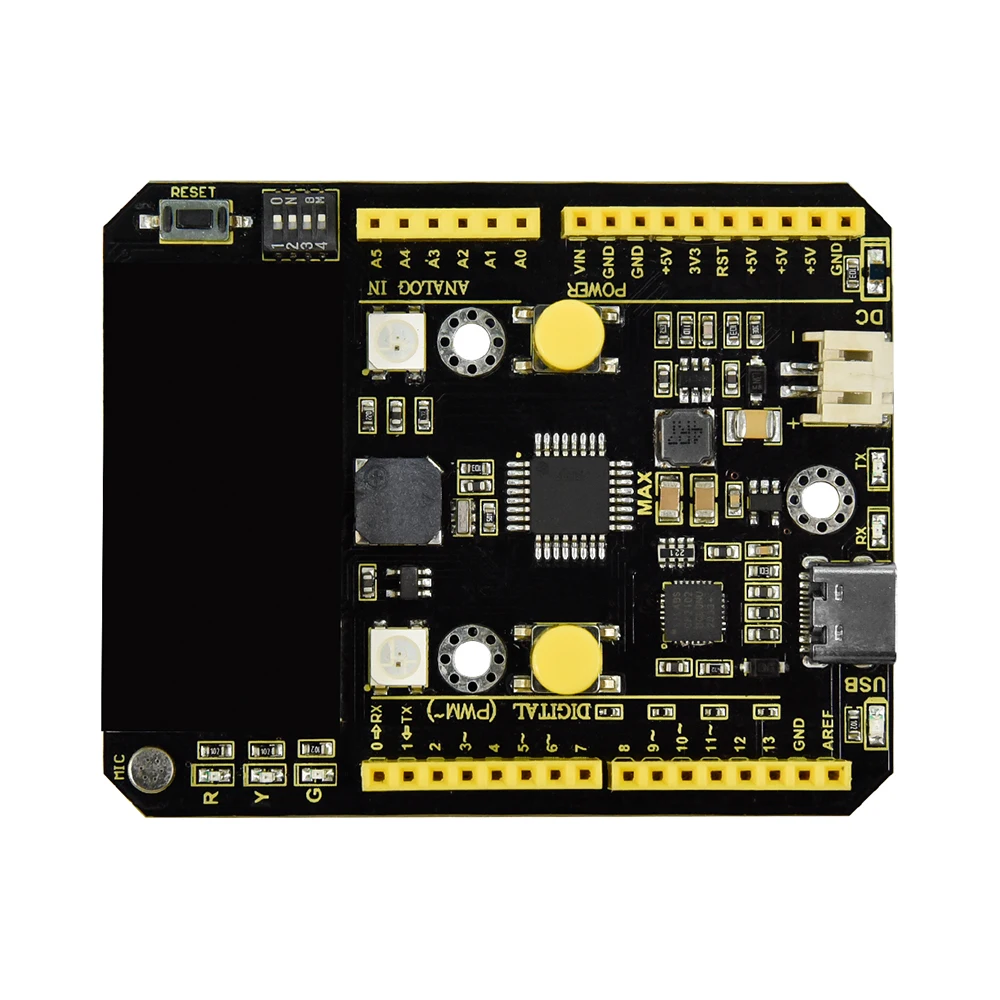 Keyestudio Max Board Support For Arduino+Mixly Main Control IC Atmega328p CP2102 USB For Arduino STEAM DIY Electronic Kit