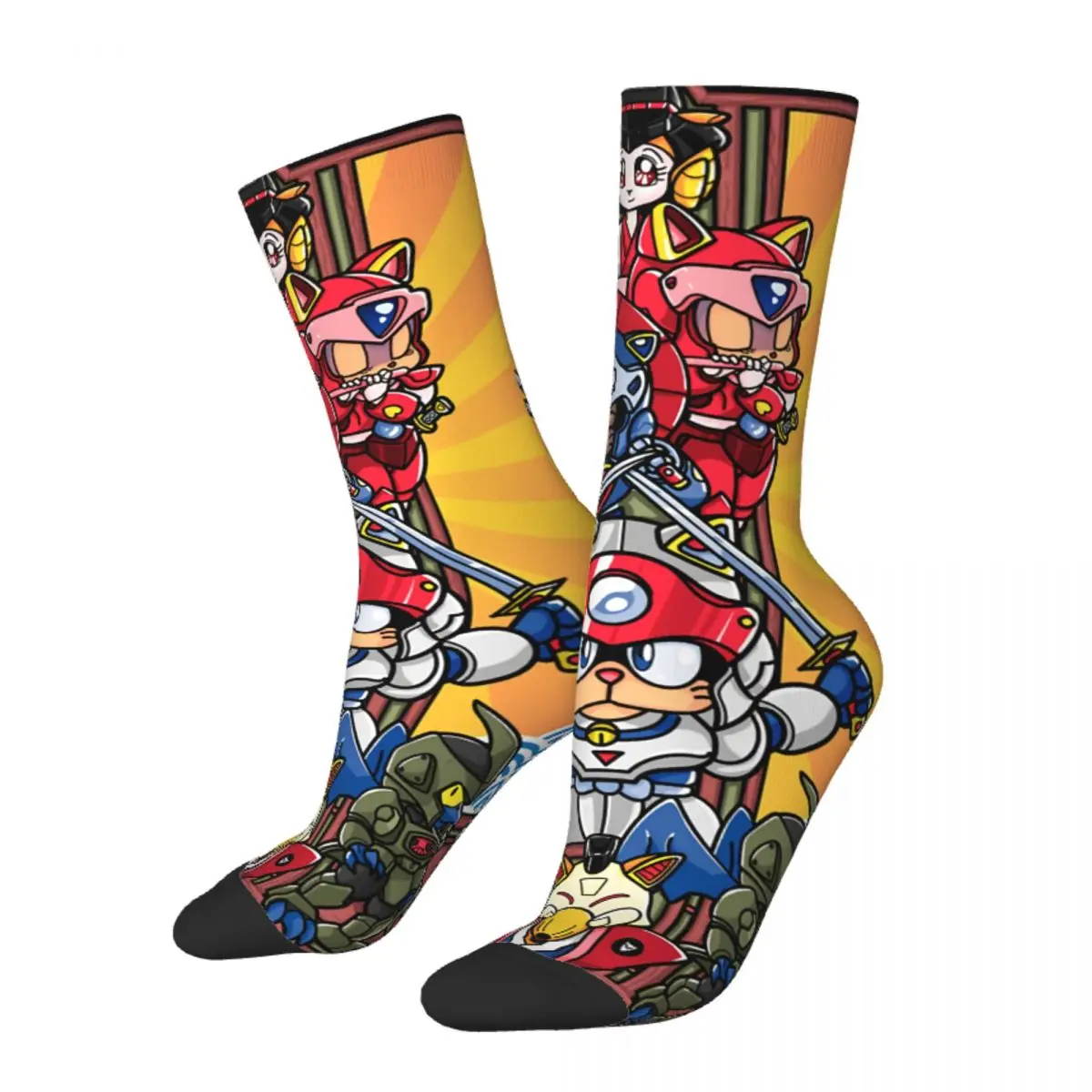 Hip Hop Retro Enter The Cats Classic Crazy Men\'s Socks Unisex Samurai Pizza Cats TV Harajuku Seamless Printed Crew Sock Gift