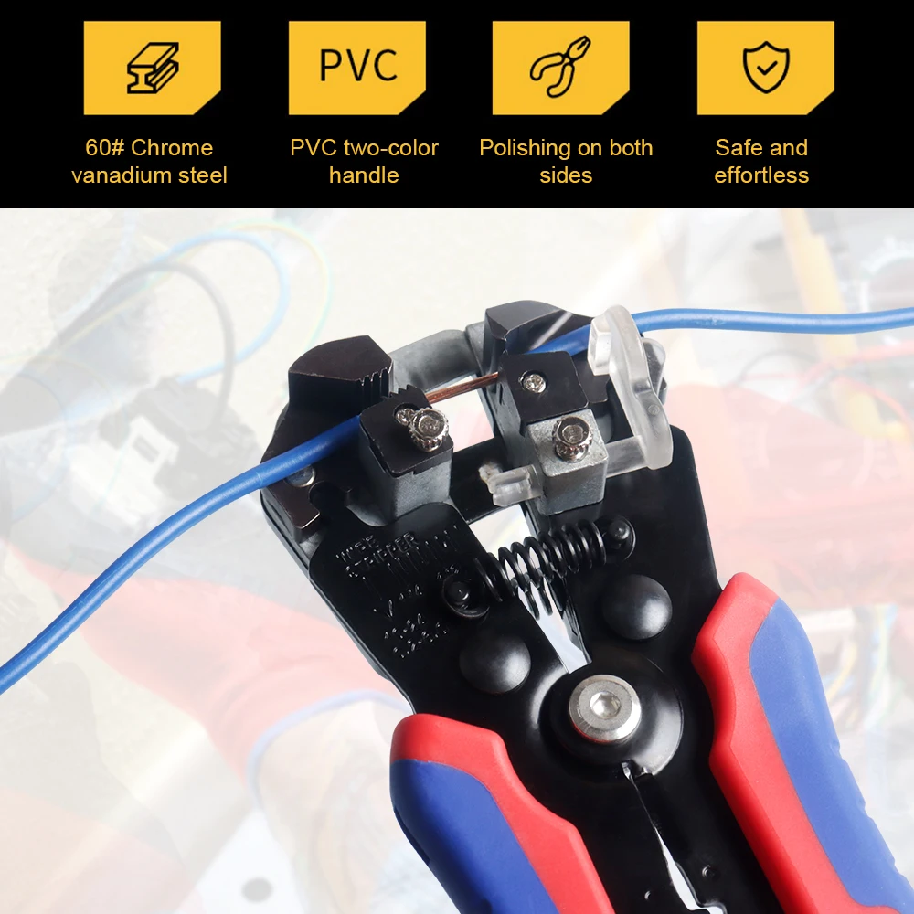 WOZOBUY Selbst-Anpassung Isolierung Draht Stripper, für Abisolieren Draht von AWG 10-24.Ferrule Crimpen Tool Kit-Draht Crimpen Werkzeug