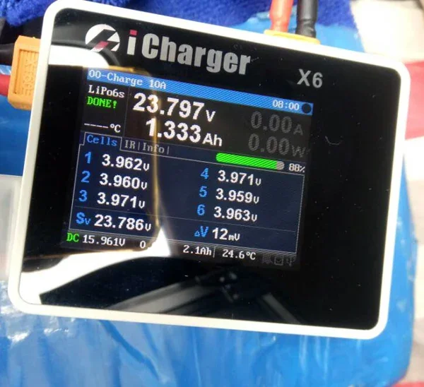 iCharger X6 800W 30A DC LCD High power small volume Screen Smart Battery Balance Charger Discharger For RC Drone