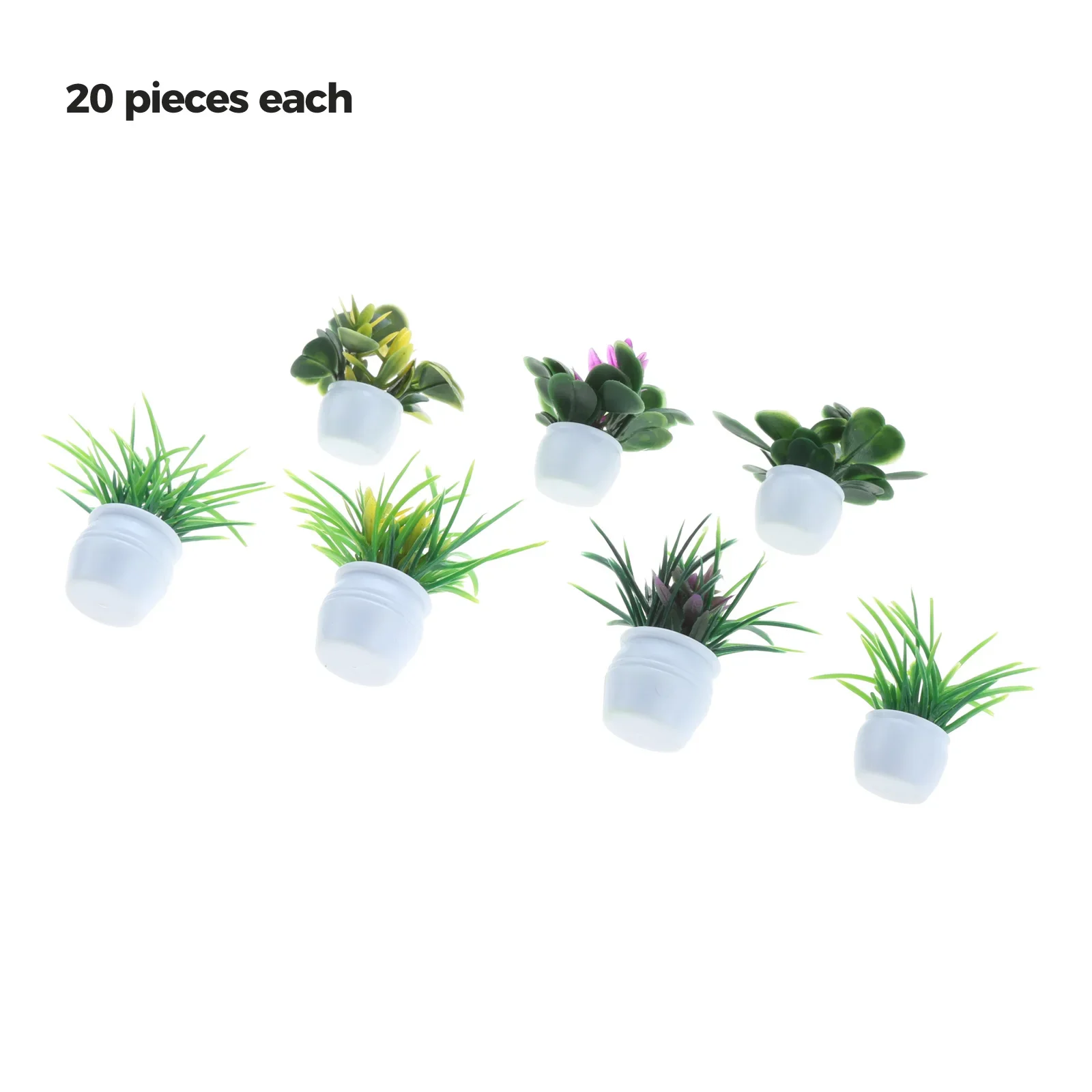 7 sztuk/zestaw Mini rośliny doniczkowe 3-4cm doniczki modele zielone krzewy wystrój DIY bajkowy ogród domek dla lalek orchidea kolorowa trawa z