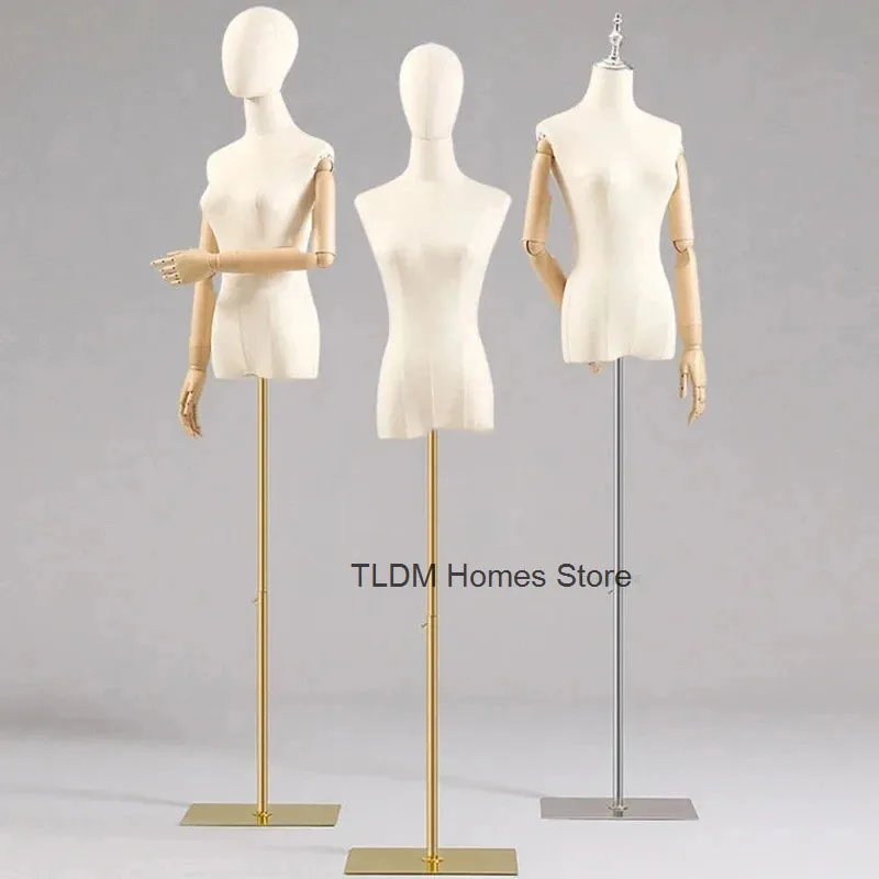 

Clothing Store Mannequins Props Female Half Body with Head and Hands Mannequin Nordic Full Body Doll Display Wedding Model Shelf