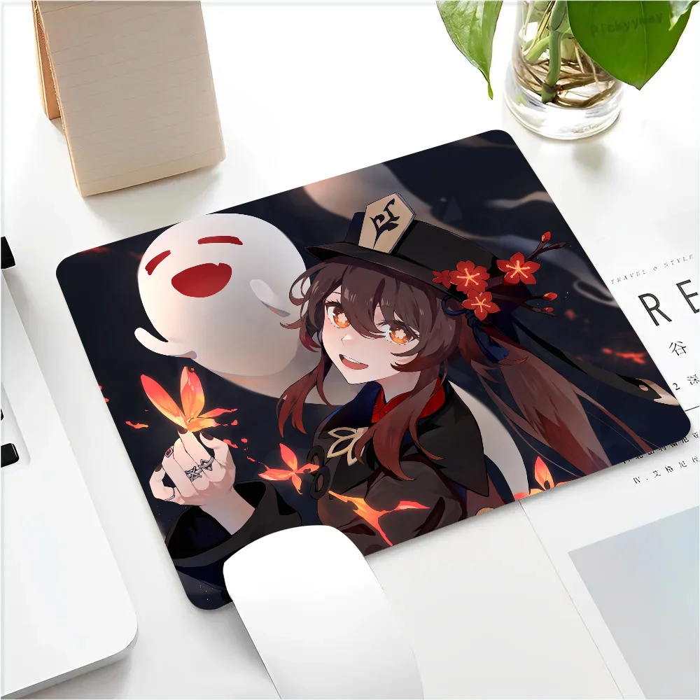 Hu Tao Genshin Impact Mousepad Small LockEdge Mouse Pad For Gamers Computer Desk Pad Rectangular Anti-slip Rubber