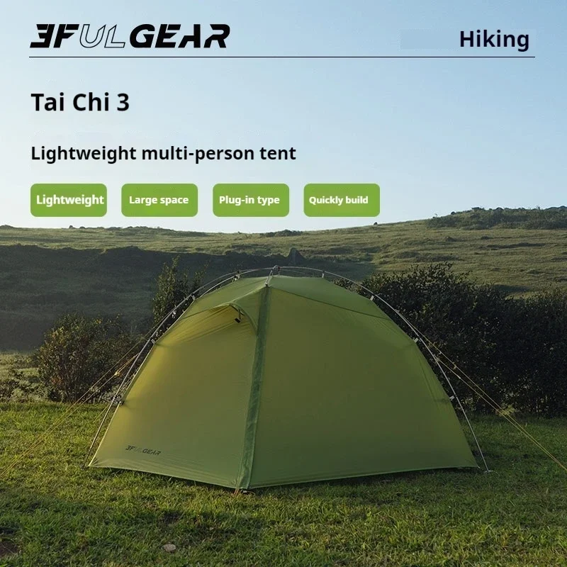 3F UL GEAR 3 Person Camping Tent 15D Nylon Ultralight Portable 3/4 Season Waterproof Tent Double Layer Outdoor Hiking Tents