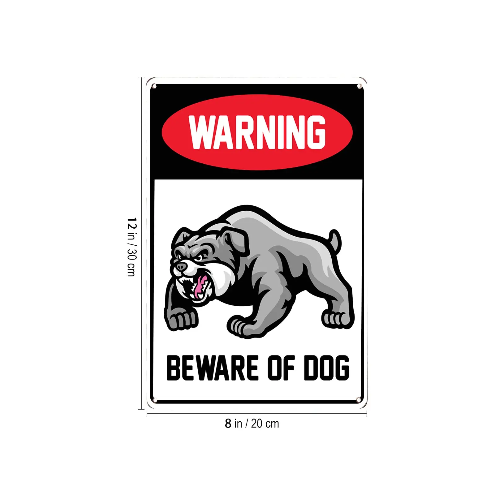 Lesiker Warning Sign Beware of Dog Bulldog Home Wall Decoration Metal Plaques 12