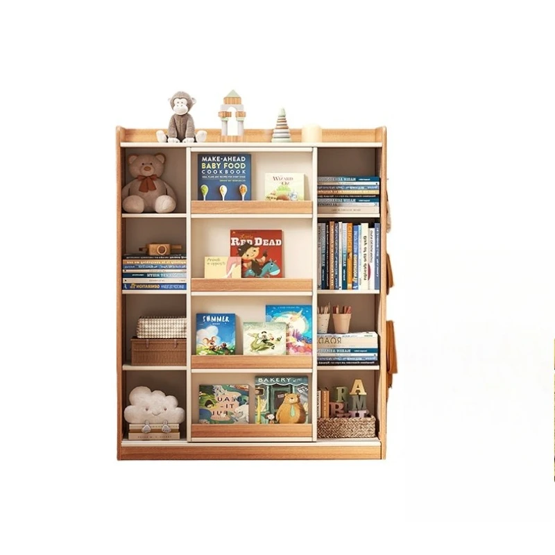 

Children's bookshelf storage floor-to-ceiling reading picture book shelf integrated against the wall, living room storage shelf