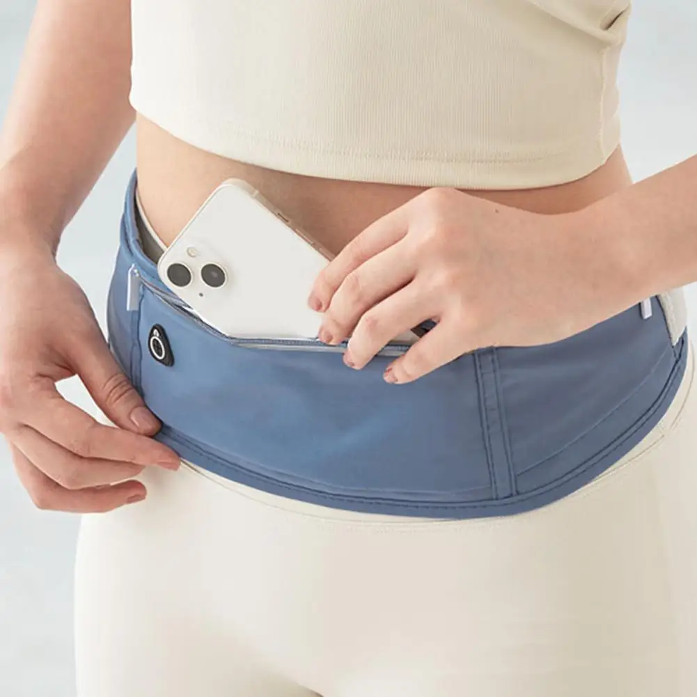 Running Belt Waist Pack 3 Pockets Jogging Waist Bag Breathable Fitness Fanny Pack Phone Pouch Fits Phones Up to 7.2 Inch for Men