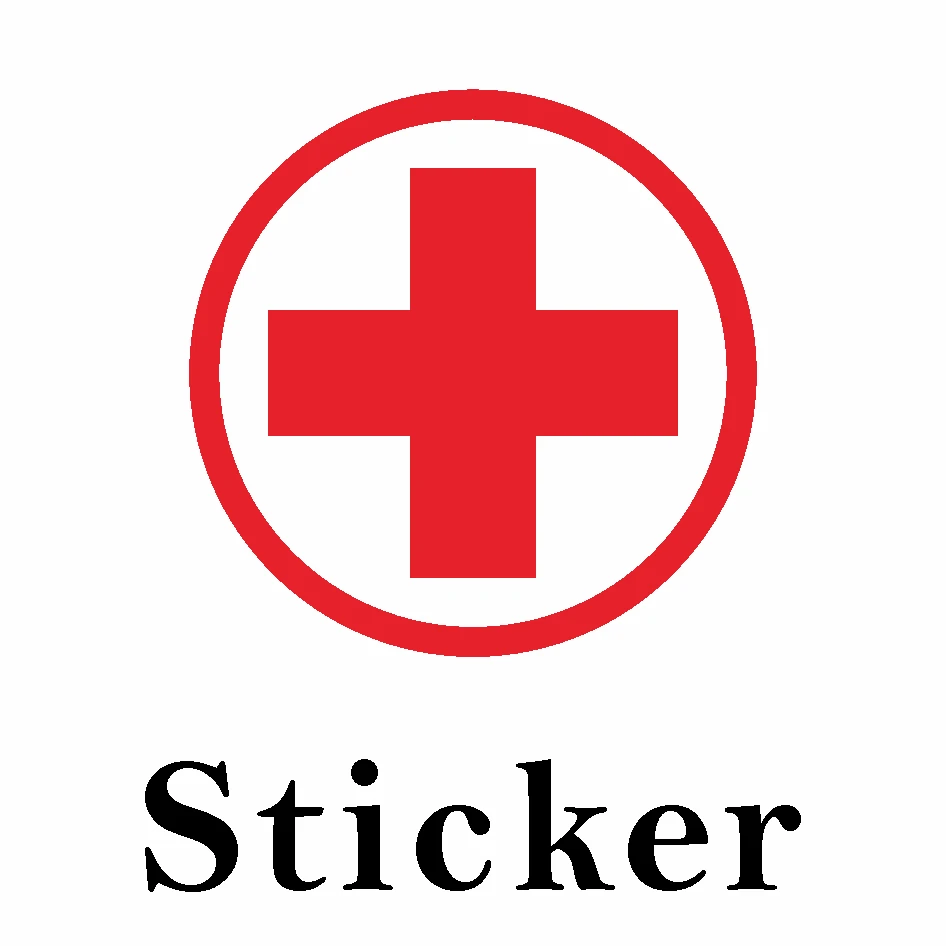 

First aid Red Cross Vinyl Material Car Stickers Trunk Decal Car Styling RV Campervan Personality Refrigerator Decor