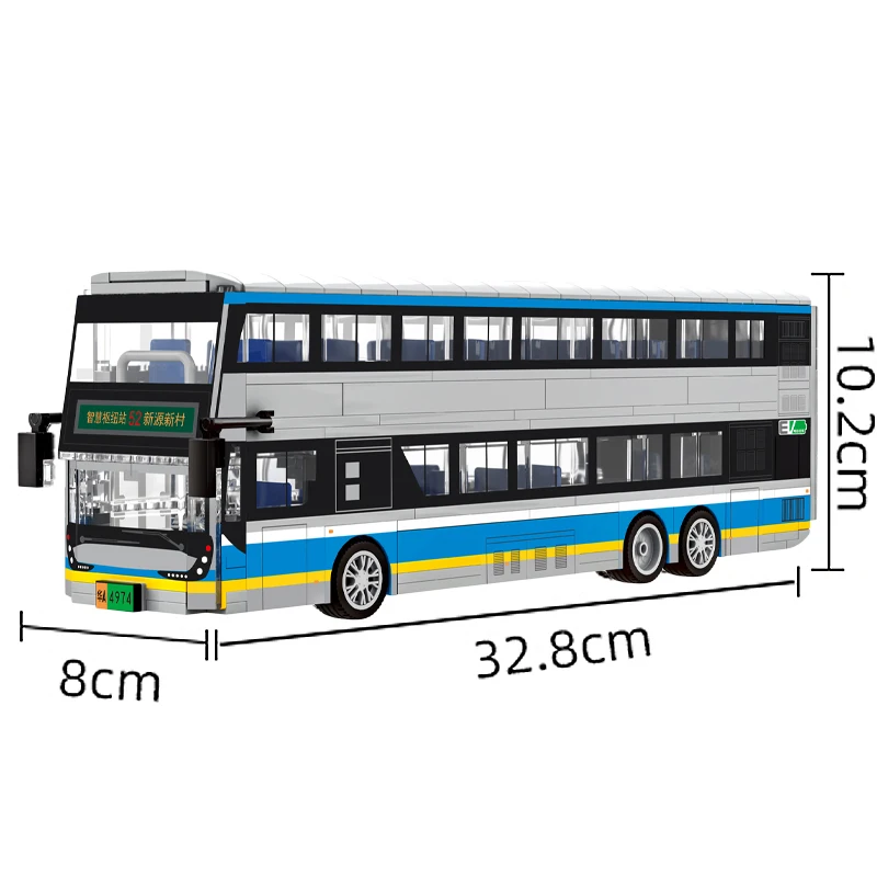 2025 novo ônibus infantil brinquedo quebra-cabeça blocos de construção ônibus público londres ônibus de dois andares meninos 6-12 anos de idade modelo estatueta