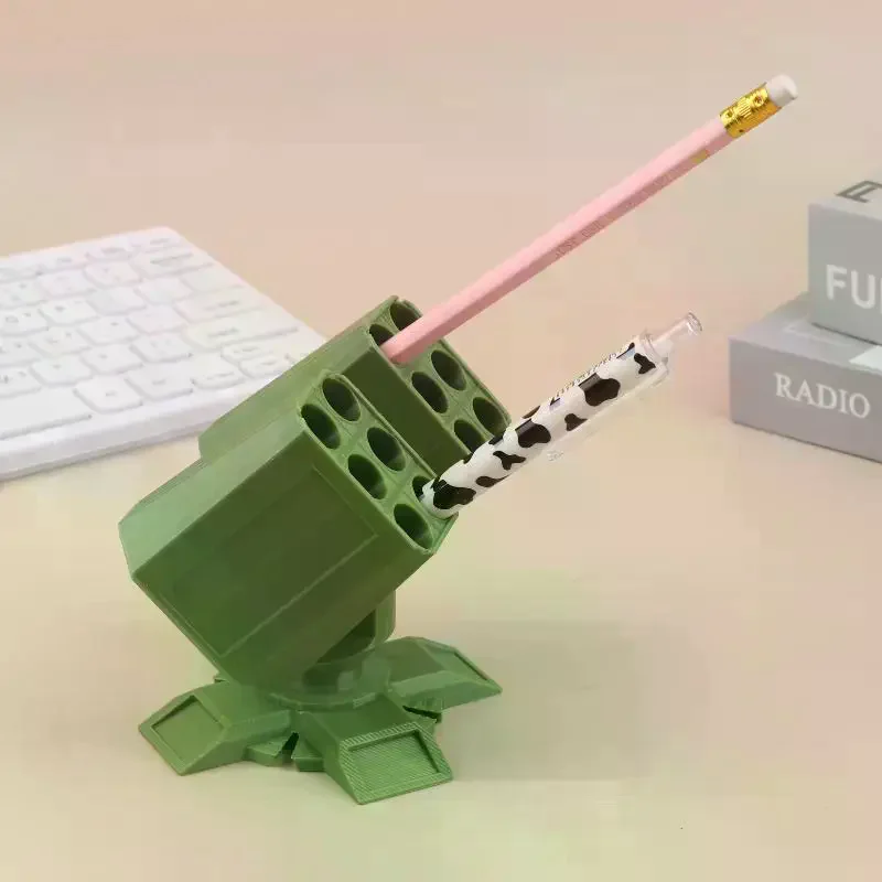 Printed Missile Shaped Pen Holder Creative Anti-aircraft Missile Launcher Pen Stand Desktop Organizer Home Office Decoration 3D