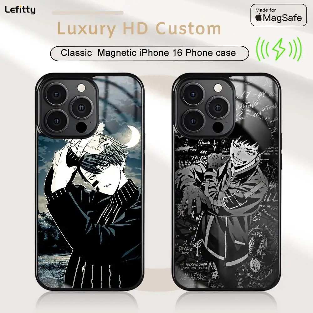 

1PC Anime T-Tougen Anki Phone Case For iPhone 16 15 14 13 12 11 Pro Max Plus Mini Magsafe Charging Cover Magnetic Hard Shell