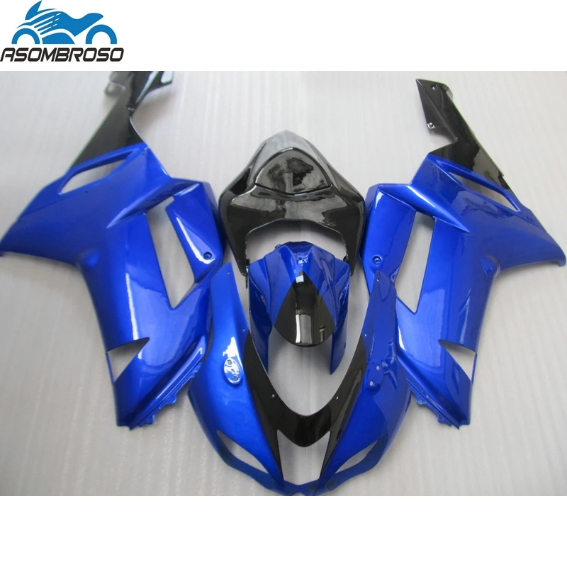 Upgrading your Motorcycle parts for Kawasaki Ninja ZX6R fairing kit 2007 2008 blue black plastic fairing set zx6r 08 08 GF20 image 2