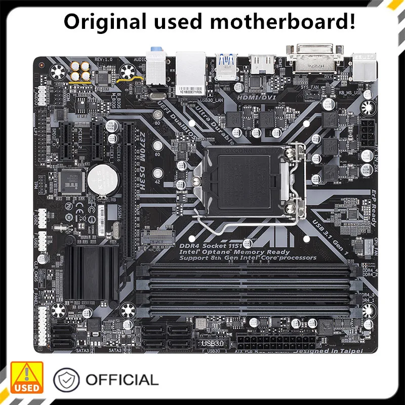 

For Z370M DS3H Original Used Desktop Intel Z370 64GB DDR4 Motherboard LGA 1151 i7/i5/i3 USB3.0 SATA3