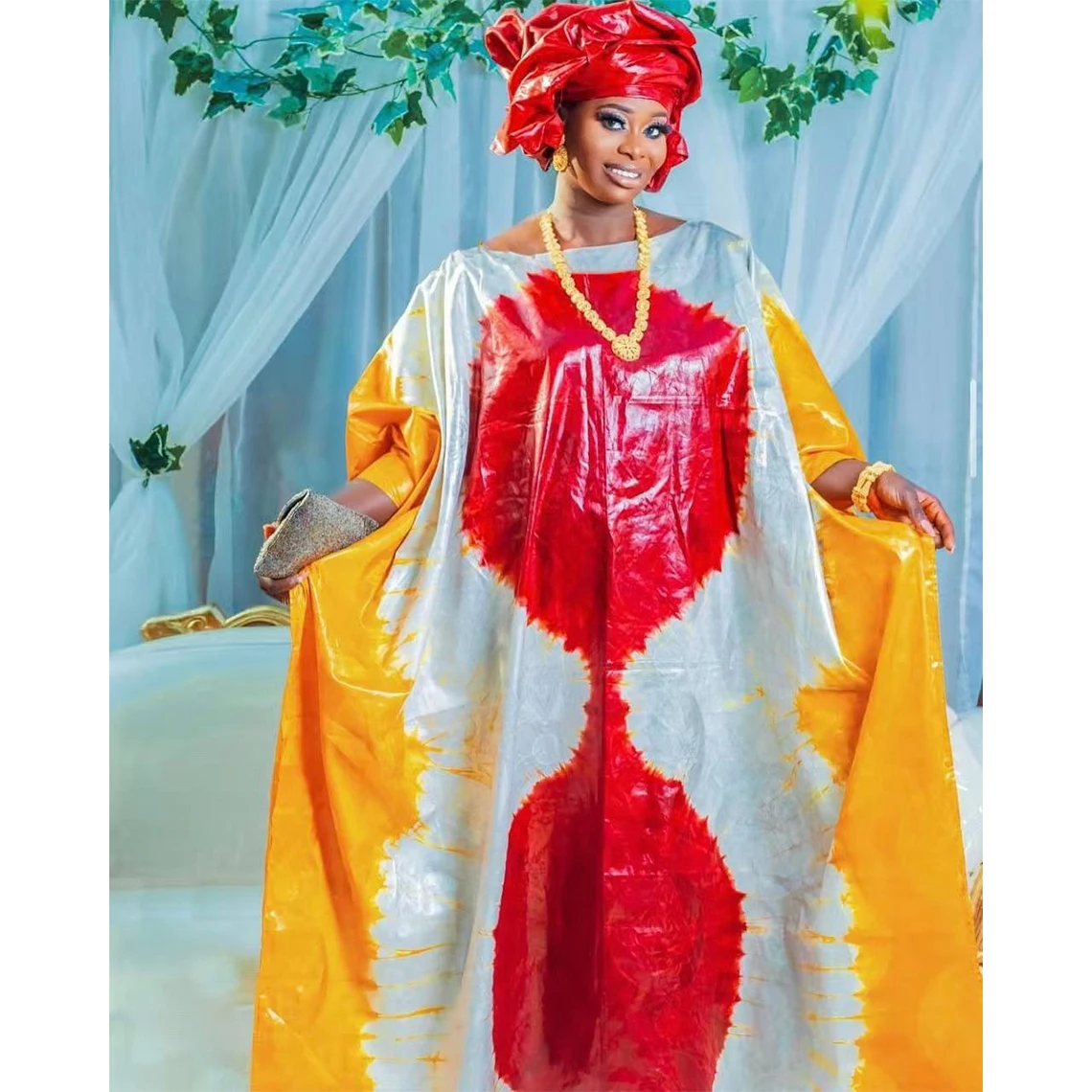 Printing African Women Bazin Riche Boubou Dress Original Nigerian Basin Rich Wedding Party Dashiki