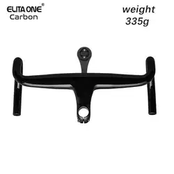 elitaone H6 Road Handlebar/Bent Bar Carbon Integrated Handlebar Stem Titanium Sscrews Bolts with fixed computer holder