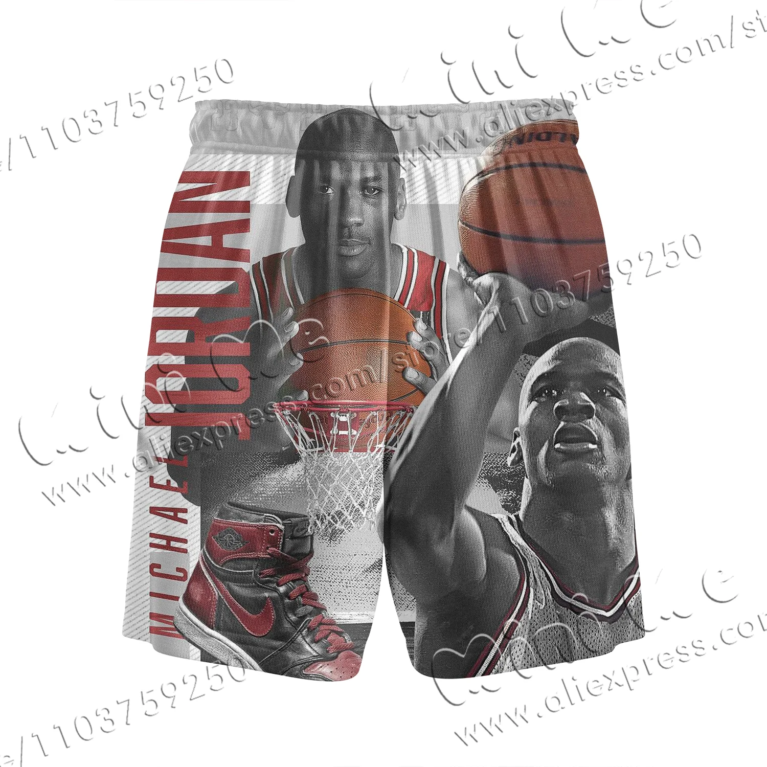 Basketball Jordan New Summer Basic Mesh Shorts Classic Printed Sports Shorts Men\'s Basketball Sports Beach Shorts 3D Printing