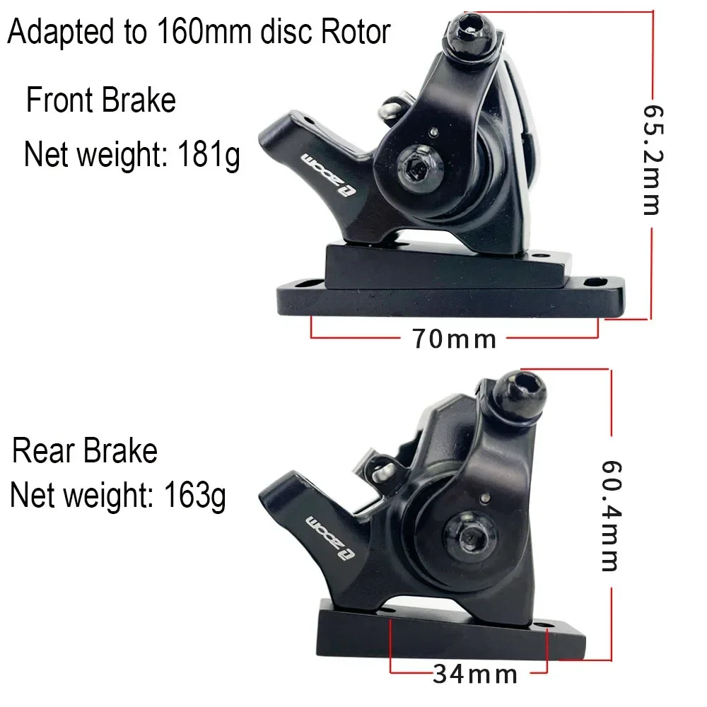 ZOOM Road Bike Mechanical Disk Brake Caliper 140mm 160mm Aluminum Alloy Bicycle Flat Mount Disc Brake Caliper DB580