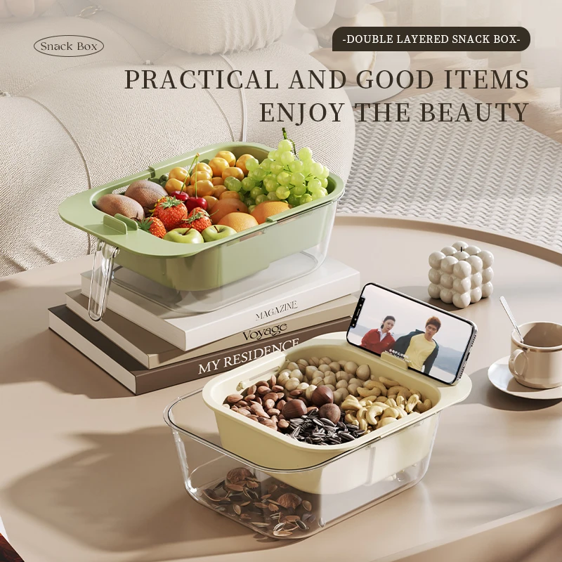 

Double Layer Fruit Washing Basin Stretchable 2 in 1 Food Storage Container Large Capacity Multi-function