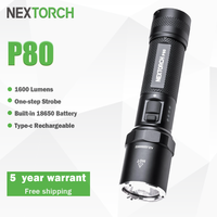 Nextorch P80 1600lm Rechargeable Tactical Flashlight, High Performance LED Duty Torch Light for Law Enforcement,camping,led,edc