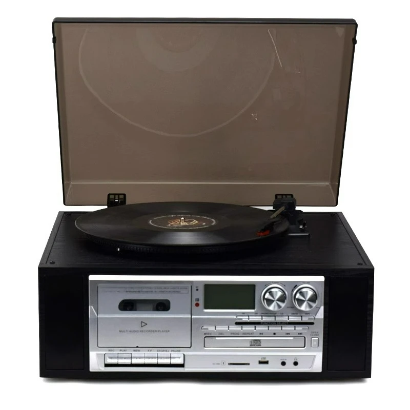 

3 Speed Bluetooth Vinyl Record Player HIFI Sound Multi-function Vintage Adjustable Gramophone with Record Player