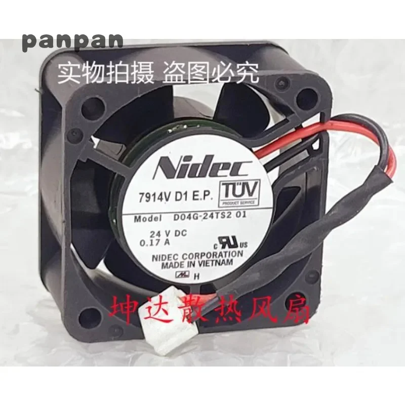 Original New Cooler Fan for Nidec D04G-24TS2 01 4CM 24V 0.17A Variable Frequency Fan 4020 40x40x20mm