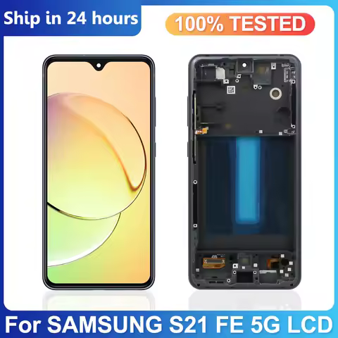 6.4" AMOLED For Samsung Galaxy S21 FE 5G G990B G990B/DS LCD Display Touch Screen With Frame For Samsung S21FE 5G Display Replace