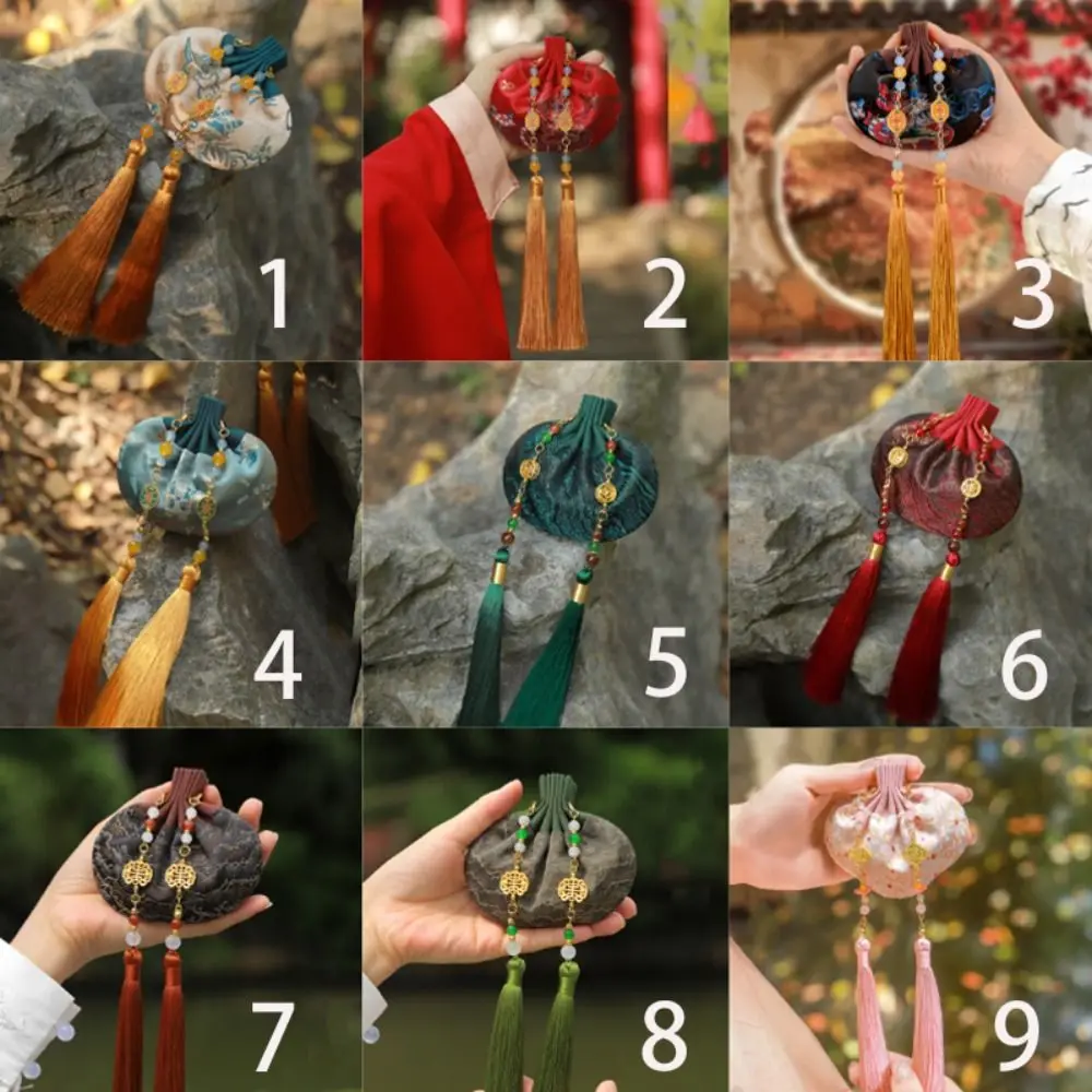 فارغة النمط الصيني القماش الكيس مجوهرات حقيبة التطريز شرابة تخزين الكيس المحمولة القديمة حقيبة معلقة حقيبة العطور