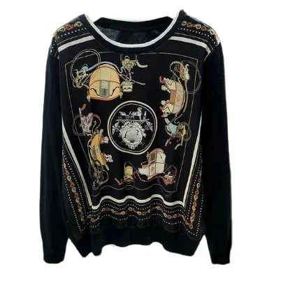 

women autumn fall sweaters for women fall clothes for women vintage print patchwork sweaters