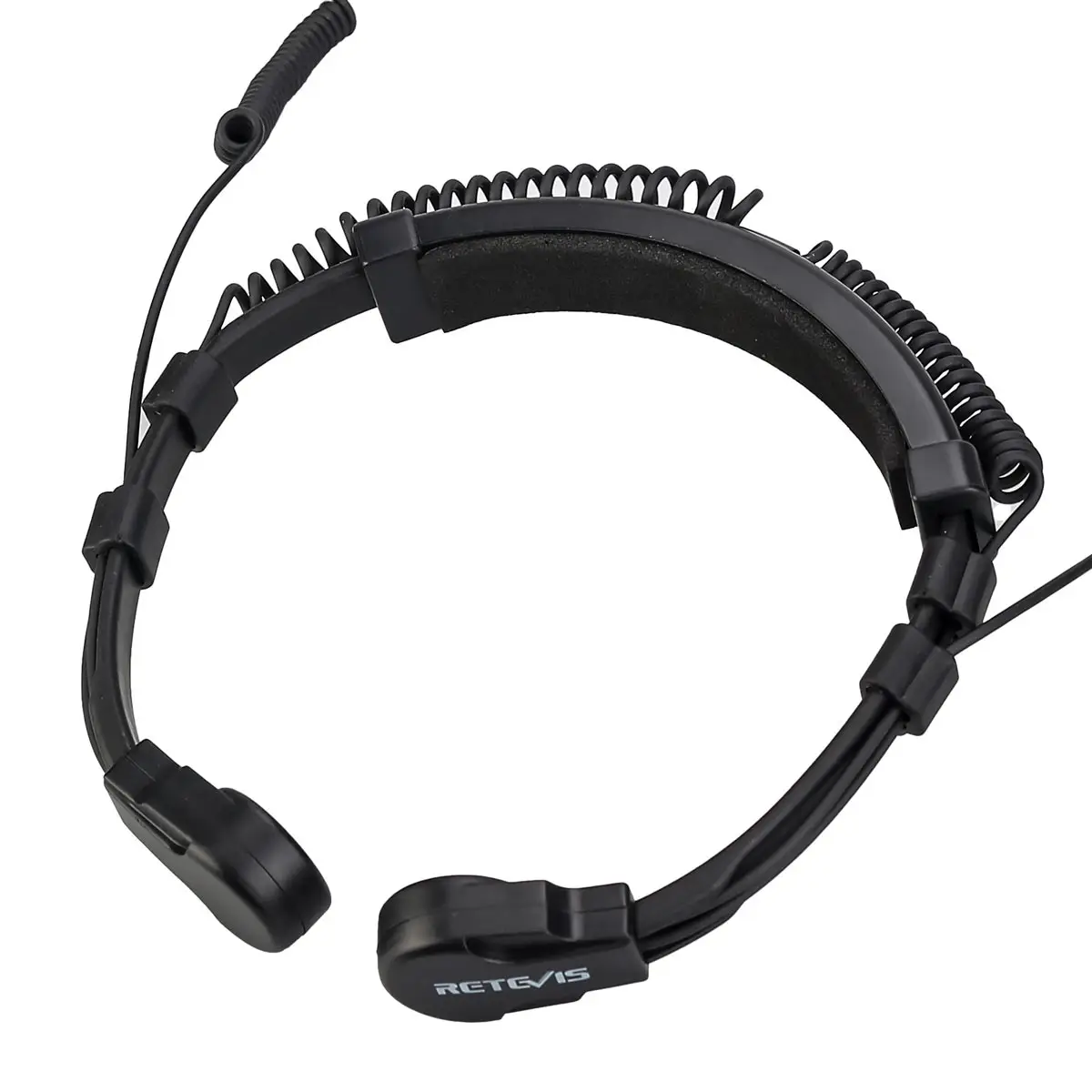 Retevis ETK007 Micrófono de garganta ajustable con PTT de dedo para Baofeng UV-5R Estilo Kenwood Doble aguja Incluye dos auriculares