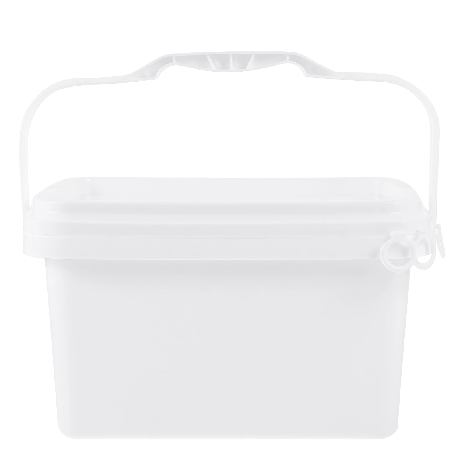 

Paint Bucket Containers 0.5 Gallon White PP Hand Held Portable 2L Rectangle Paint Buckets For Painting Pail Lid for Home