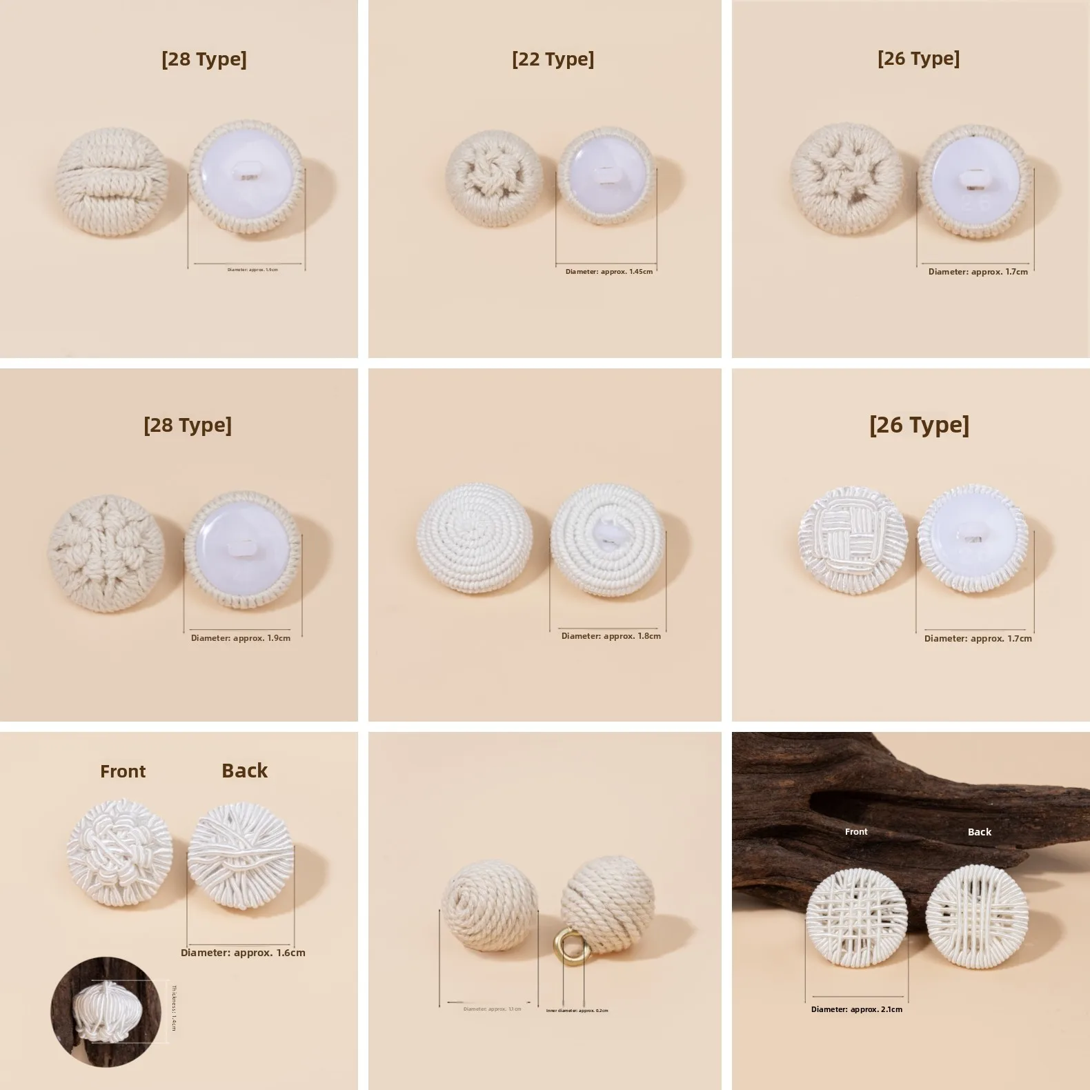 Handwoven Retro Button for Coat High-grade Decorative Buckle Versatile Fur Material Accessory Luxury Fashion DIY Sewing Supplies