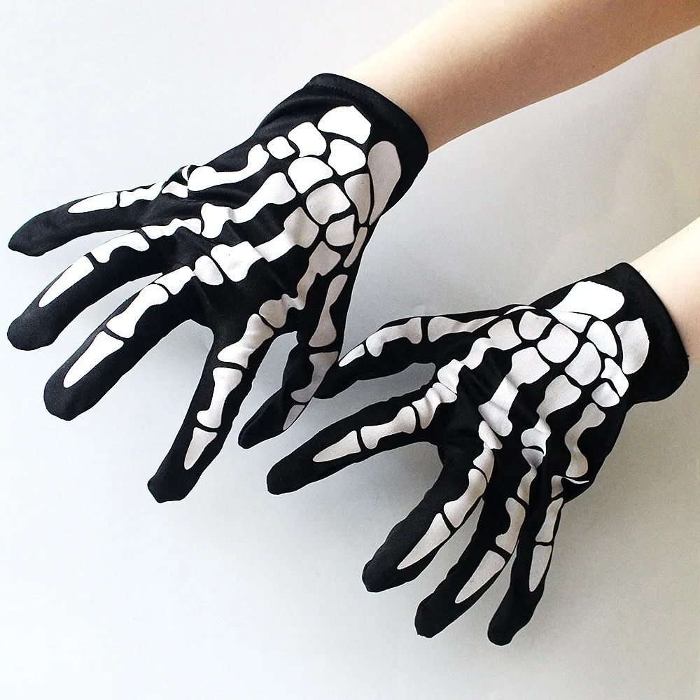 1 Paar Halloween-Skelett-Handschuhe, Halloween-Geist, Festival, Tag der Toten, Horror, Gala, Maskerade, Karneval, Dekoration, Requisiten
