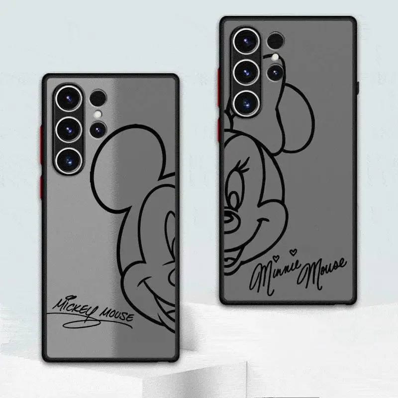 Disney Mickey Minnie Cassa Del Telefono per Samsung Galaxy S24 Ultra S23 Ultra S20 S21 FE S22 Ultra 5G S10 Plus S9 Plus Morbida Copertura Opaca