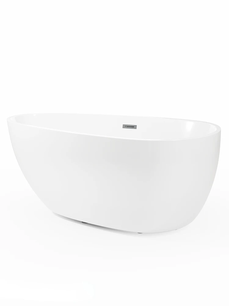 

Thin-edged small apartment integrated independent bathtub Household adult egg-shaped acrylic bathtub 1.3m-1.7m.