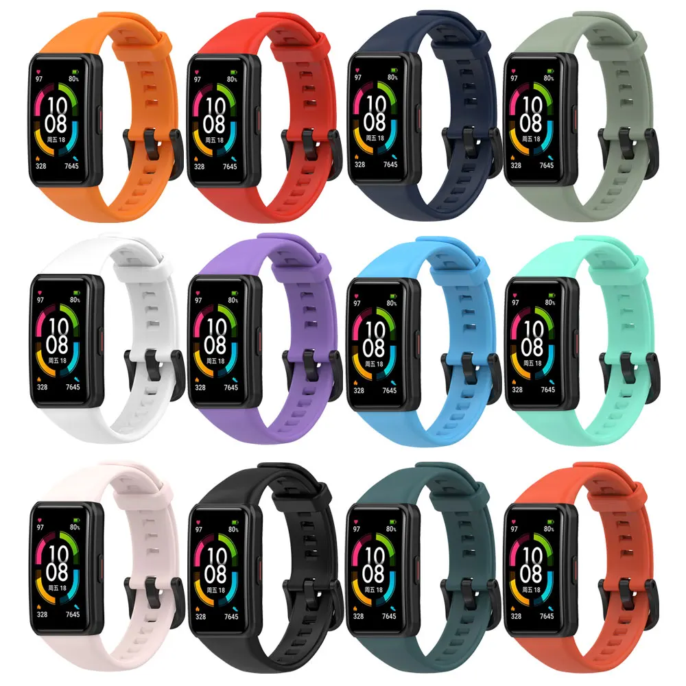 Silicone Strap For Huawei Band 6 /6 Pro Strap Smart Watch Adjustable Wristband Replacement Correa Bracelet Honor Band 6 Strap