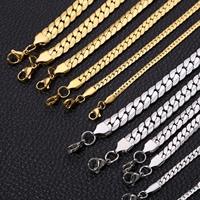 HIYEE 3MM/4MM/5MM/6MM/7MM/8MM Stainless Steel Cuban Lace Curb Link NK Chain Necklace For Men Women Classic Jewelry Accessories