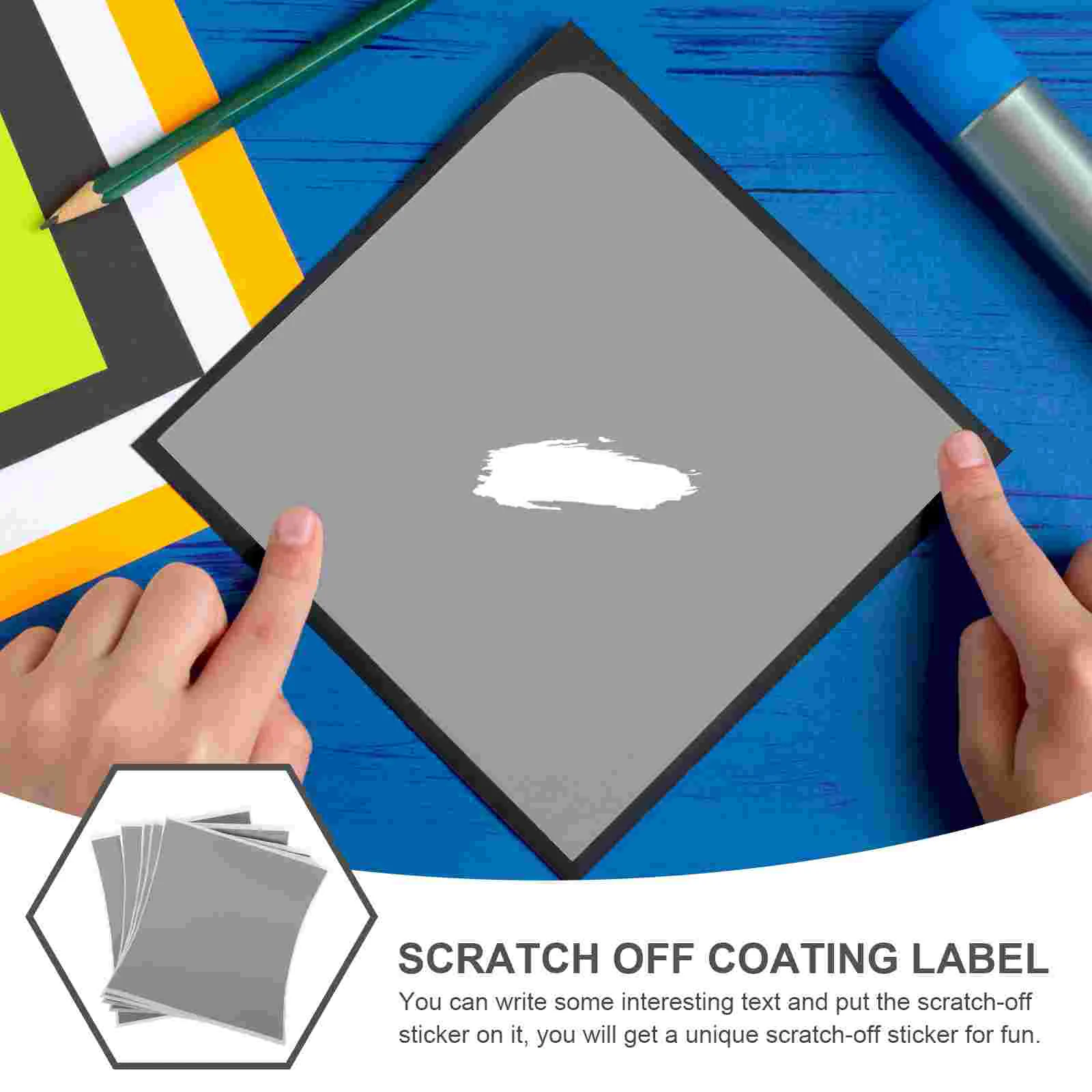 5 Sheets Scratch Card Stickers off Labels Postcards Circle Prizes Paper Tickets Party Game