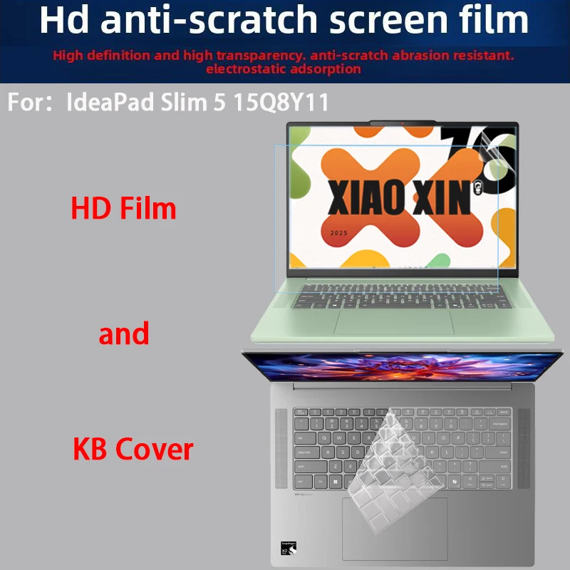 

For New Lenovo IdeaPad Slim 5 15Q8Y11 Keyboard film 15.3-inch laptop screen film anti-blue film matte film HD protective film