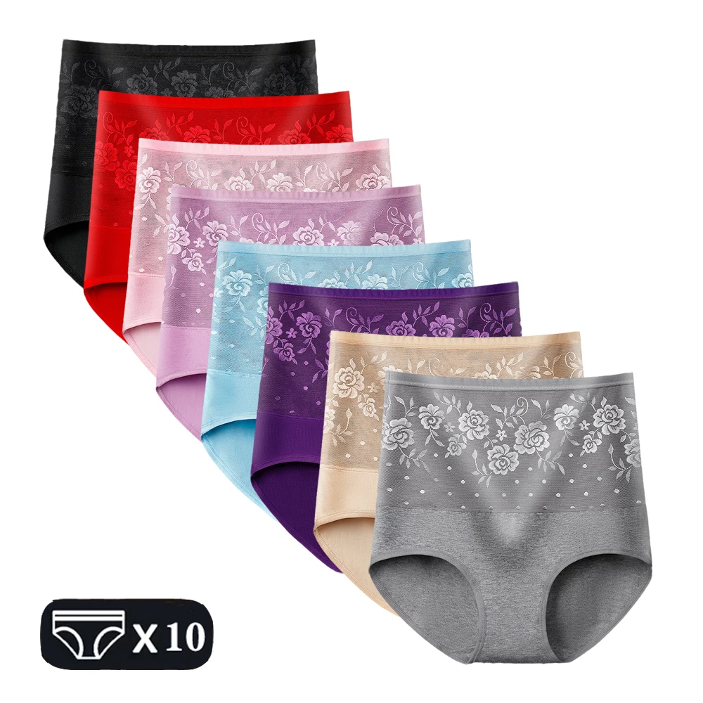 Cotton Panties Abdominal Briefs High Waist Underwear Women Lace Sexy Lingerie Pantys Postpartum Recovery Panties For Ladies L2XL