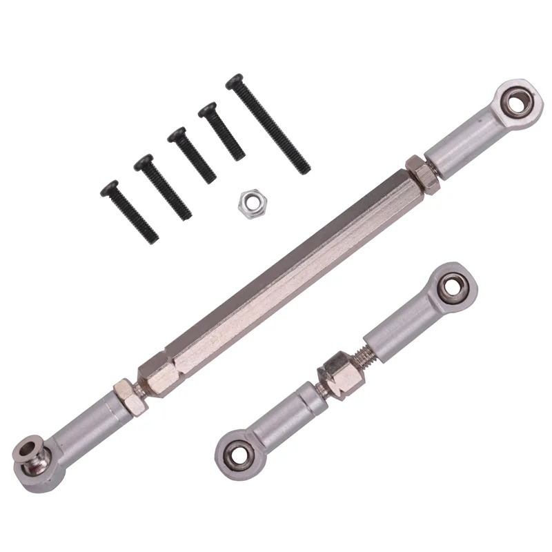 RC Steering Rod CNC Machining Aluminum Alloy Steering Linkage Rod Set for WPL 1608T RC Truck RC Steering Linkage Set,Grey