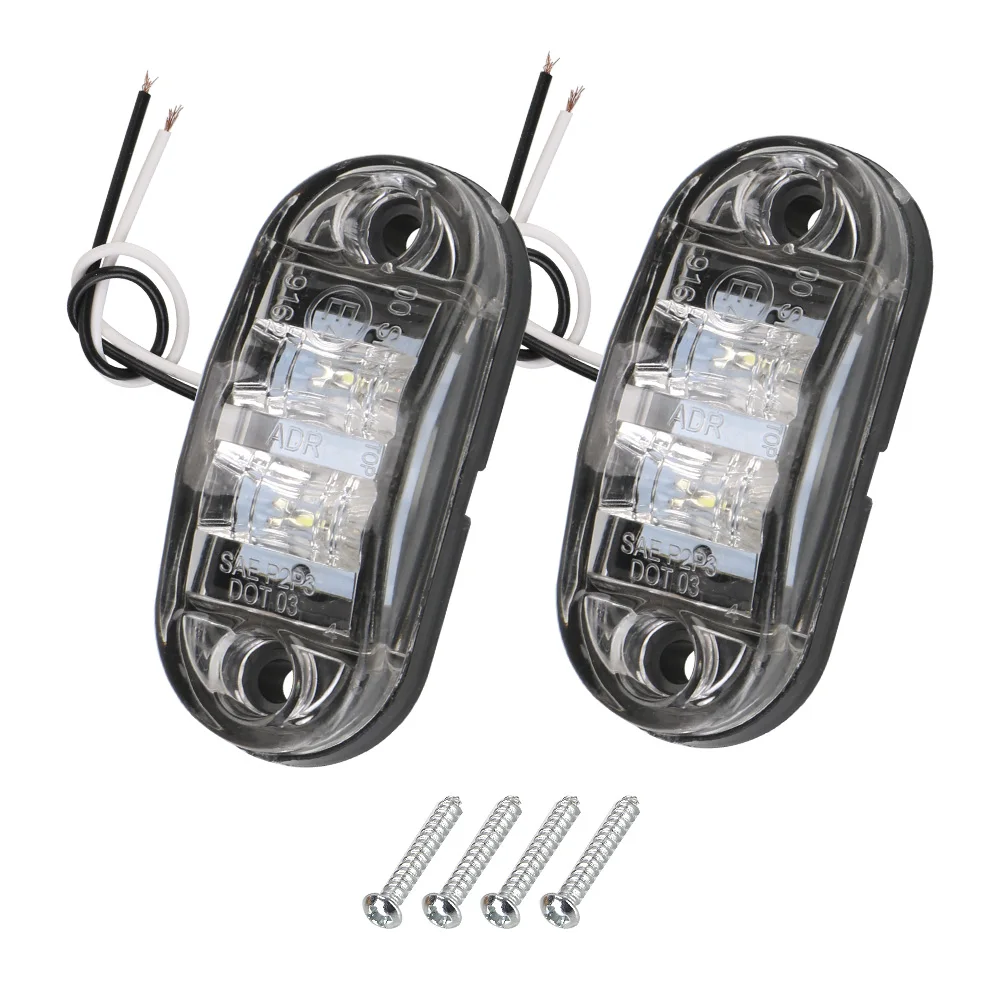 

LED Side Marker Lamp 1 Pair 12V- 24V Warning Lights For Trailer Truck Caravan Red Yellow White Side Clearance Marker Lamp