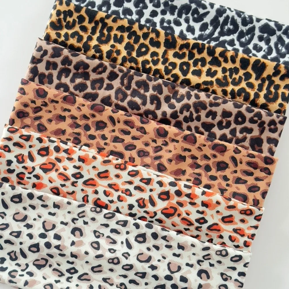 New High Elasticity Leopard Print Headband Wide-brimmed Sweat Absorbing Sports Headband Breathable Yoga Headband Sports