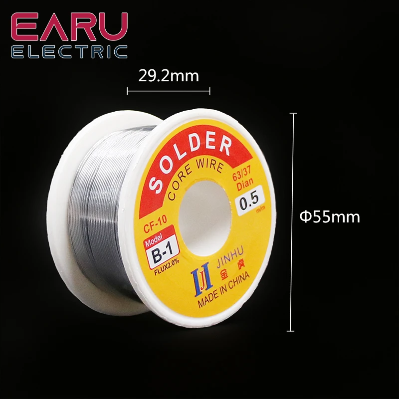 100g 0.6/0.8/1/1.2/1.5/2MM 63/37 FLUX 2.0% 45FT Tin Lead Wire Melt Rosin Core Solder Soldering Wire Roll for Eletric Solder Iron