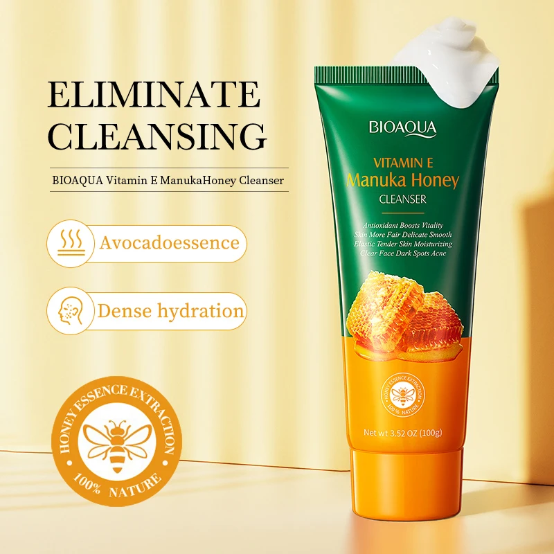 

1/2/3/4/5/10Pcs BIOAOUA Honey Facial Cleanser Face Cleanser Wash Hydrating Moisturizing Facial Cleansing Face Skin Care Products