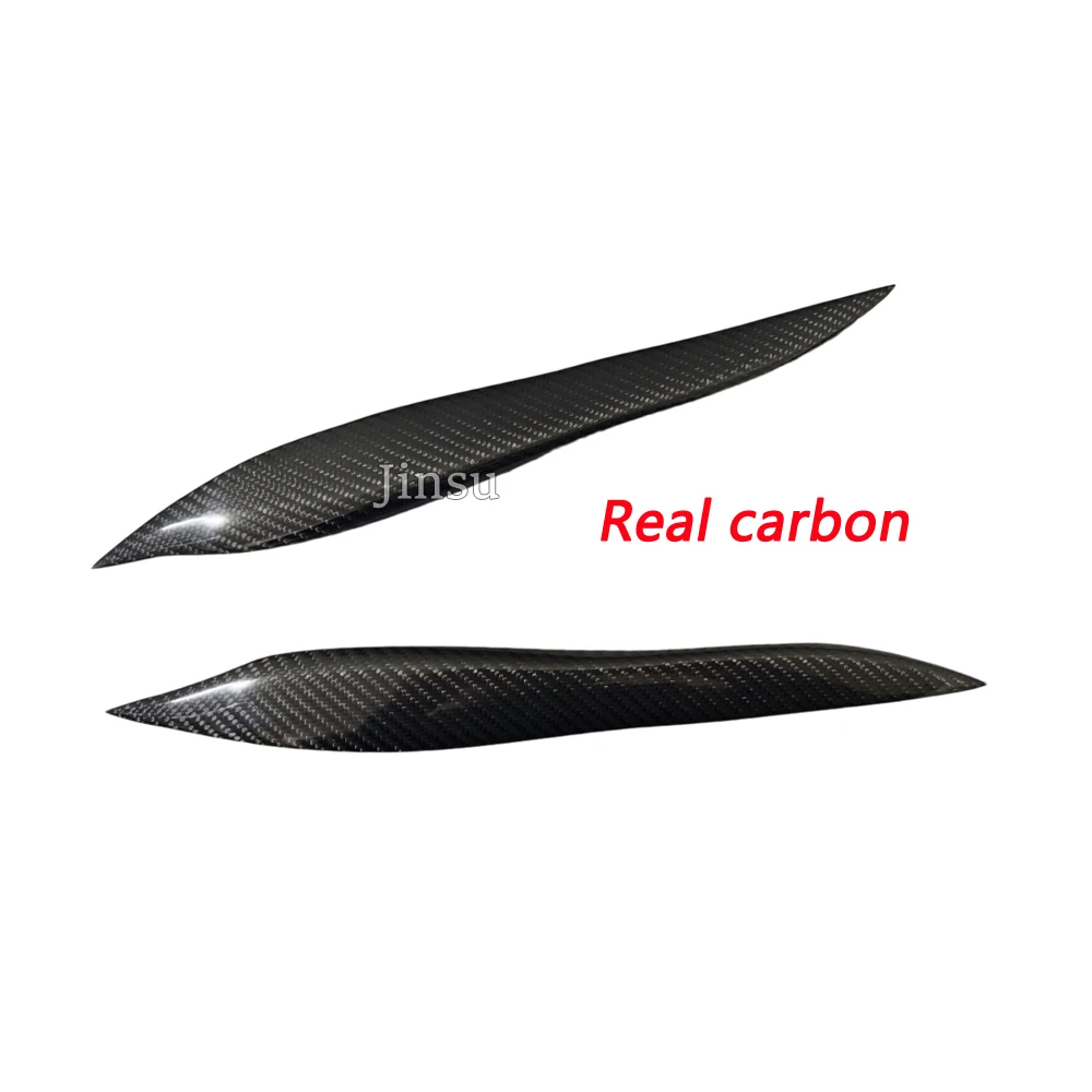 Carbon Fiber Headlight Cover Eyelids Eyebrows for Toyota Crown 12th 2004 - 2008 CROWN Royal Saloon Front Decorative Sticker 2pcs